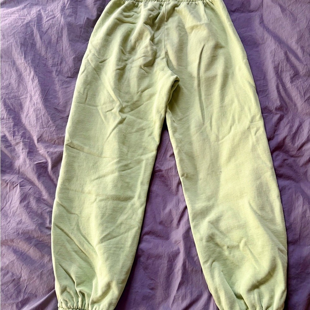Brandy Melville Light Green Elastic Waist Jogger Pants Size XS